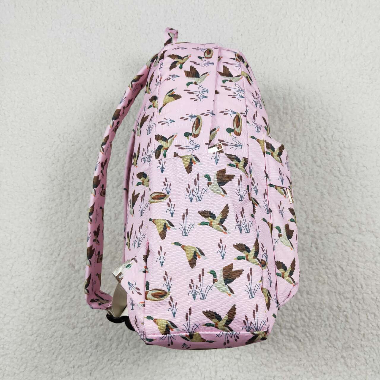 BA0202  Pink Duck Paddy Print Backpack Girls Hunting Bags