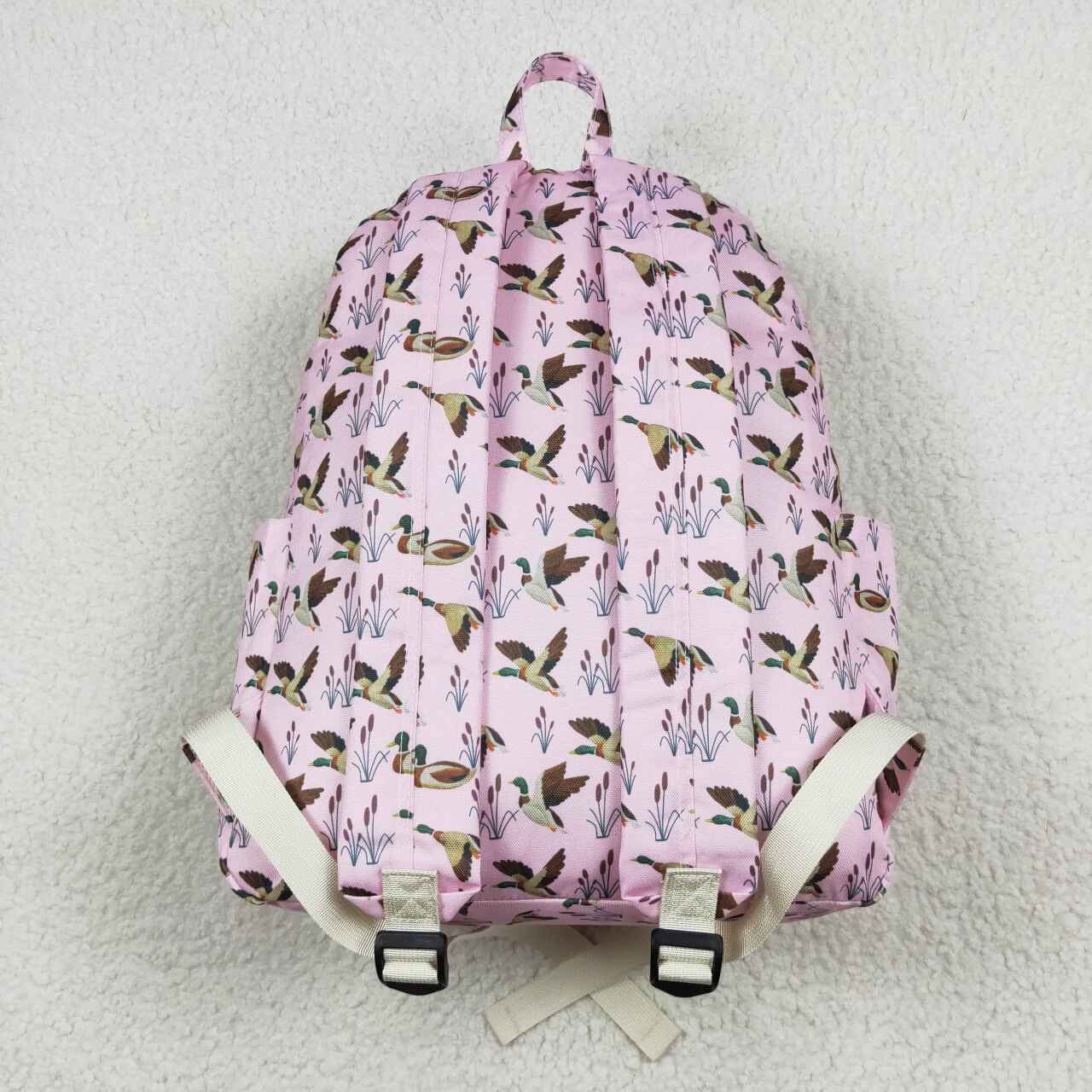 BA0202  Pink Duck Paddy Print Backpack Girls Hunting Bags