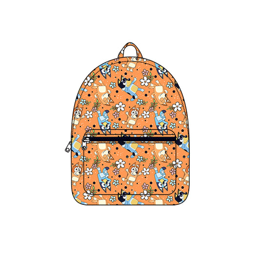 (Pre-order) BA0213  Cartoon Dog Flowers Print Girls Backpack