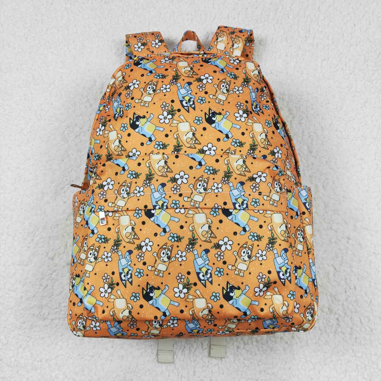 BA0213  Cartoon Dog Flowers Orange Print Girls Backpack