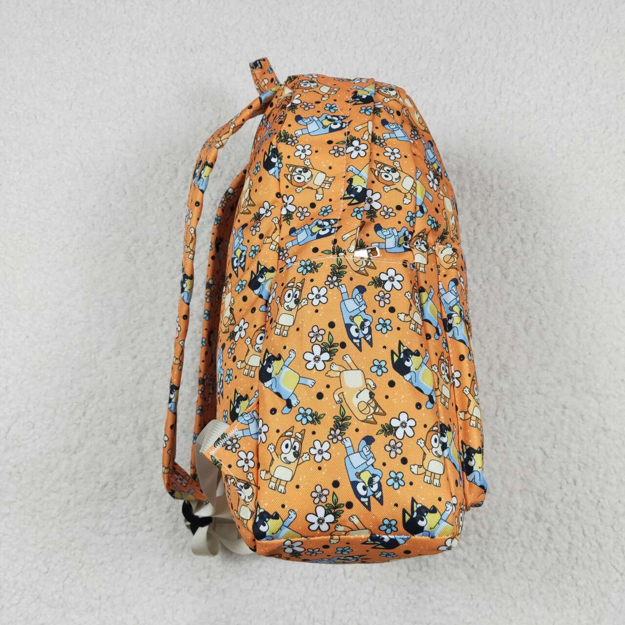 BA0213  Cartoon Dog Flowers Orange Print Girls Backpack