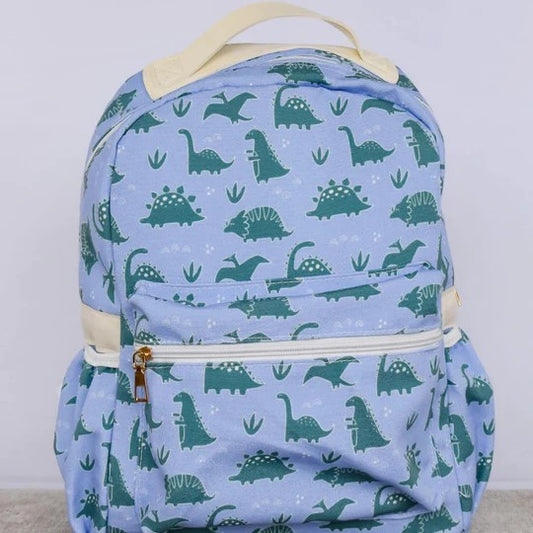 (Pre-order) BA0221  Dino Green Blue Print Backpack Boys Bags