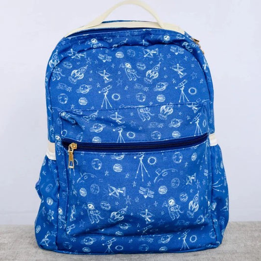 (Pre-order) BA0223  Astronaut Universe Blue Print Backpack Boys Bags