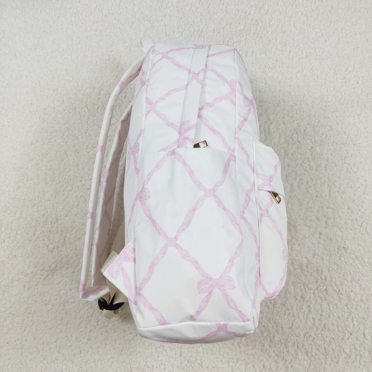 BA0225  Pink Bows Print Backpack Girls Bags