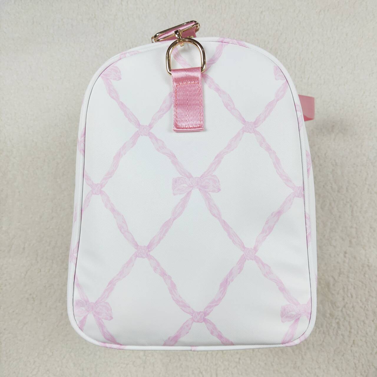 BA0226 Pink Bows Print Gym Girls Bag Overnight Bags