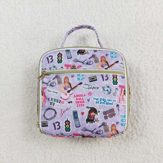 BA0229 Purple Singer Swiftie Print Lunch Boxes Picnic Thermal Bags