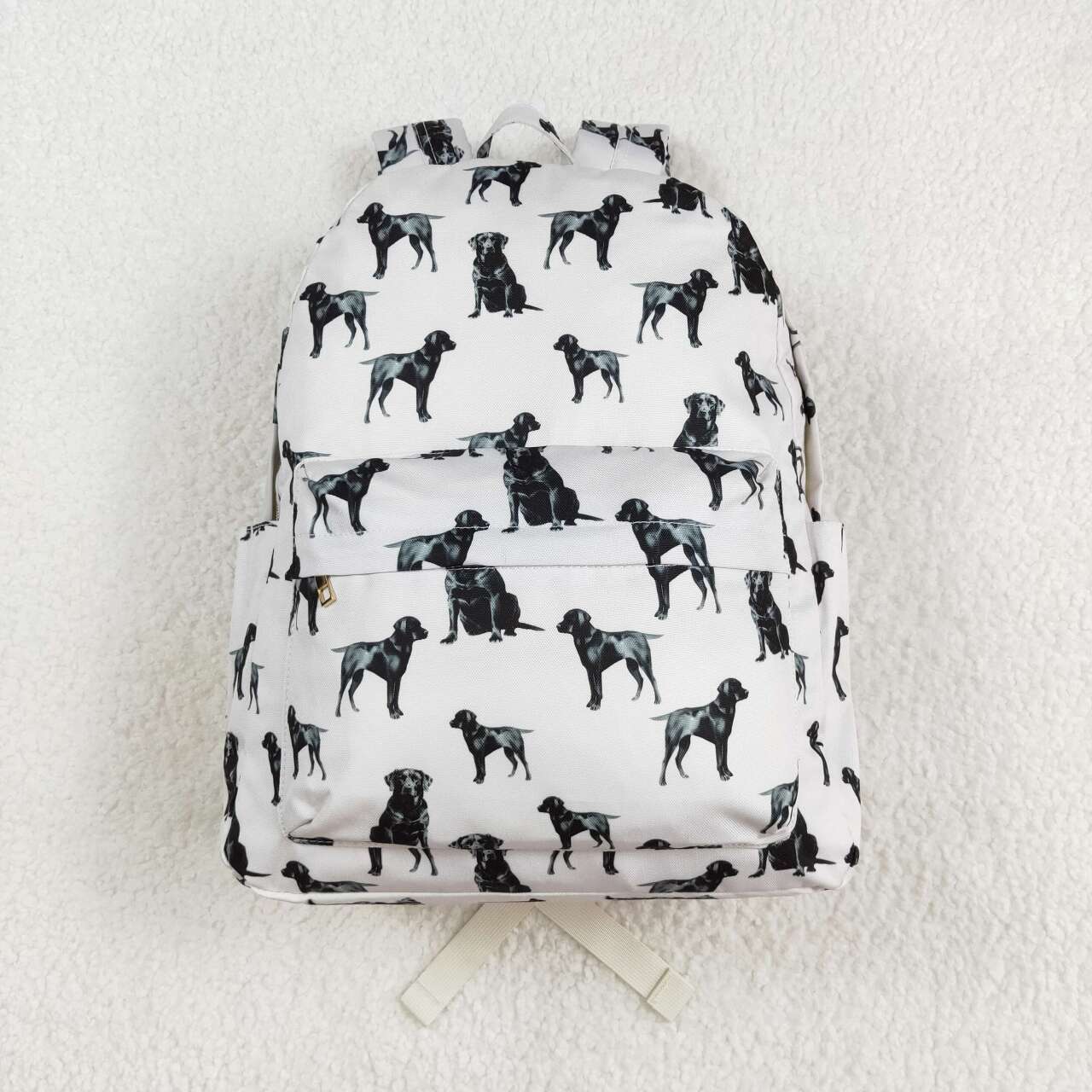 BA0230  Dog White Print Backpack Boys Bags