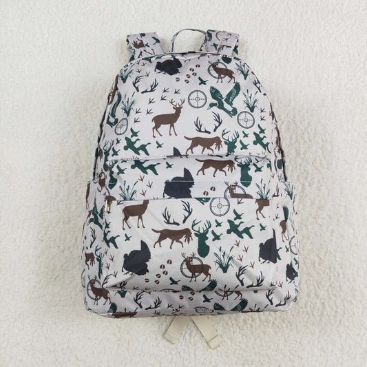 BA0231  Dog Duck Deer Print Backpack Boys Hunting Bags