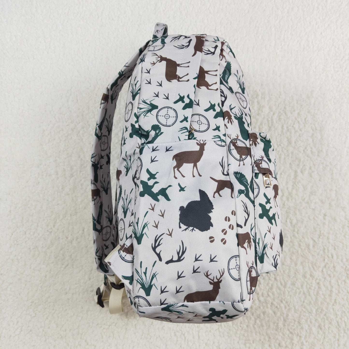 BA0231  Dog Duck Deer Print Backpack Boys Hunting Bags