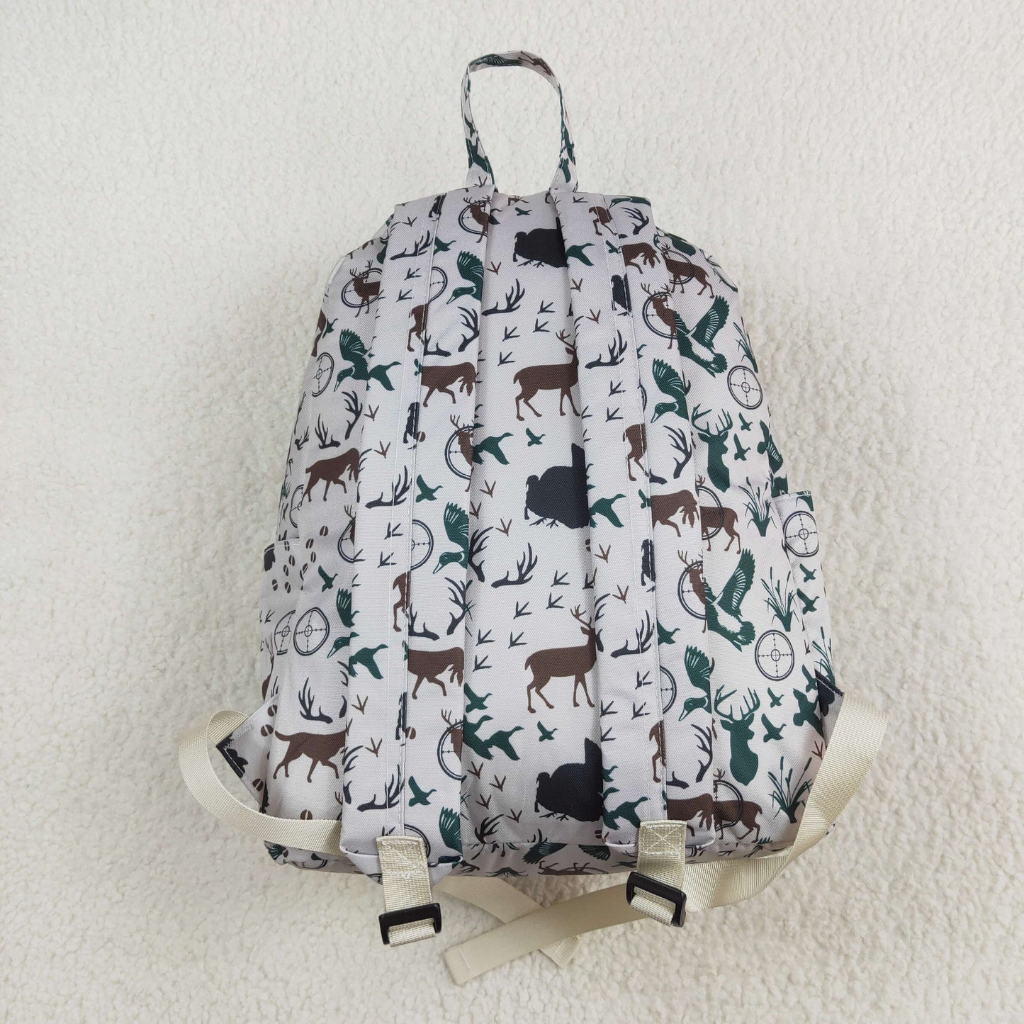 BA0231  Dog Duck Deer Print Backpack Boys Hunting Bags