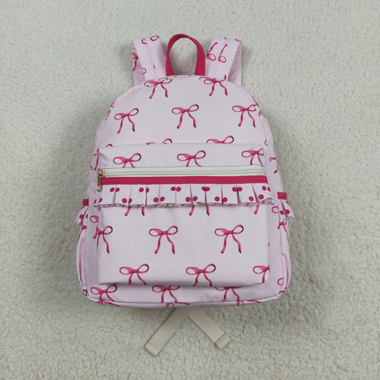 USA-Shop BA0233  Pink Bows Print Backpack Girls Bags