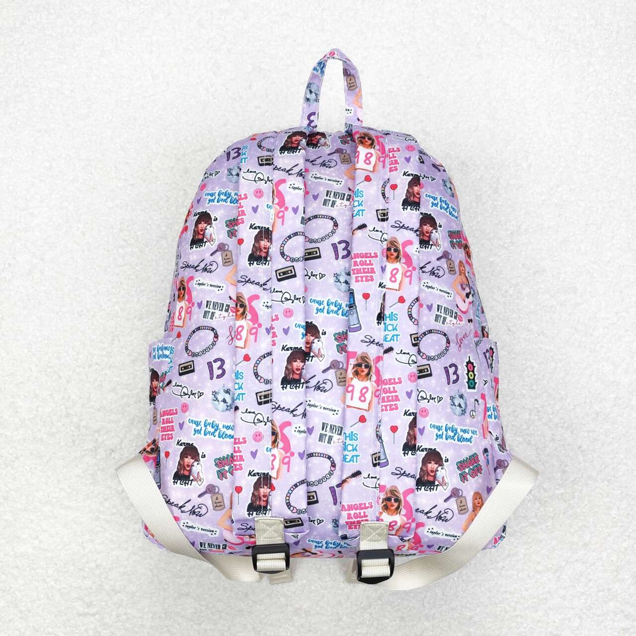 BA0238 Purple Singer Swiftie Print Backpack Girls Bags