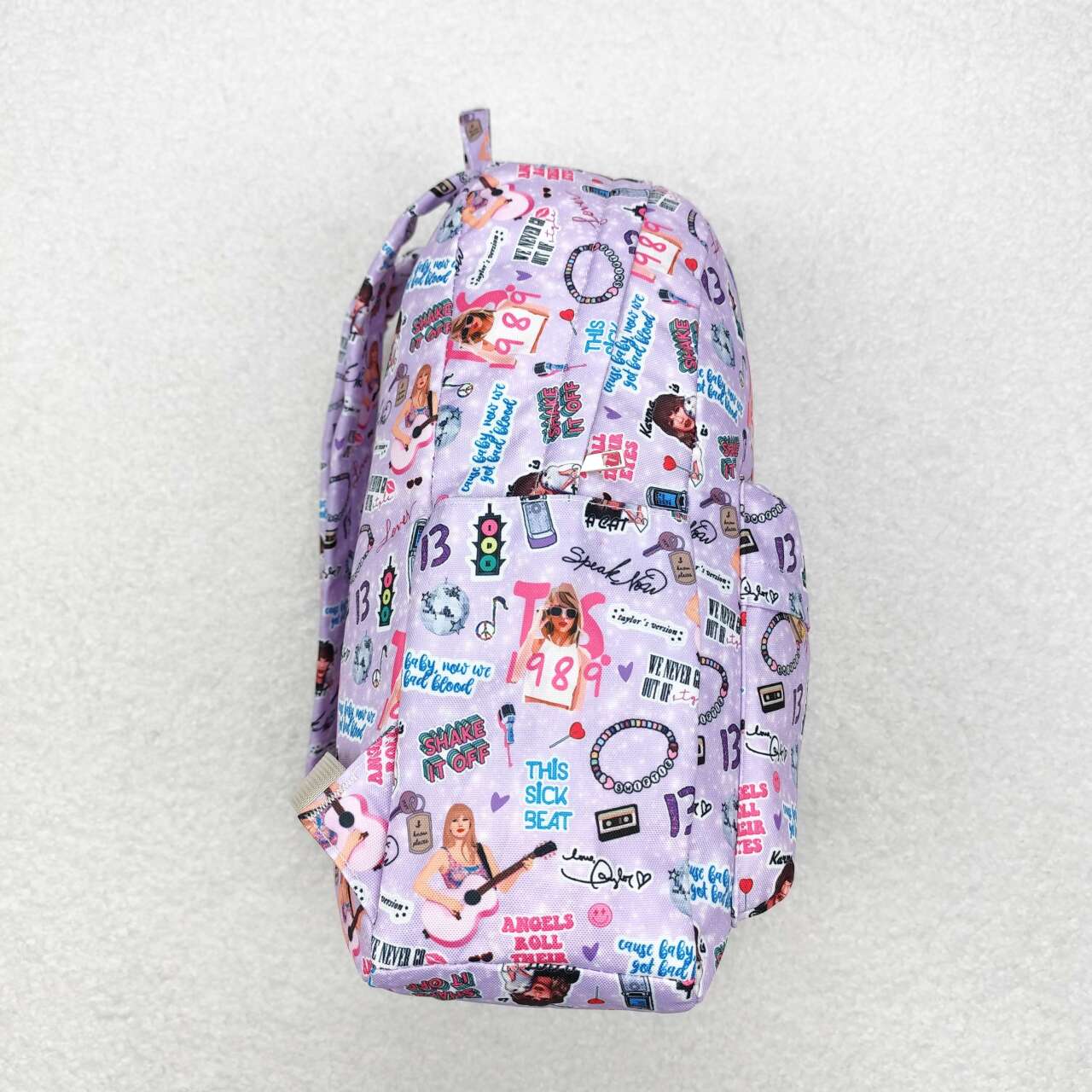 BA0238 Purple Singer Swiftie Print Backpack Girls Bags