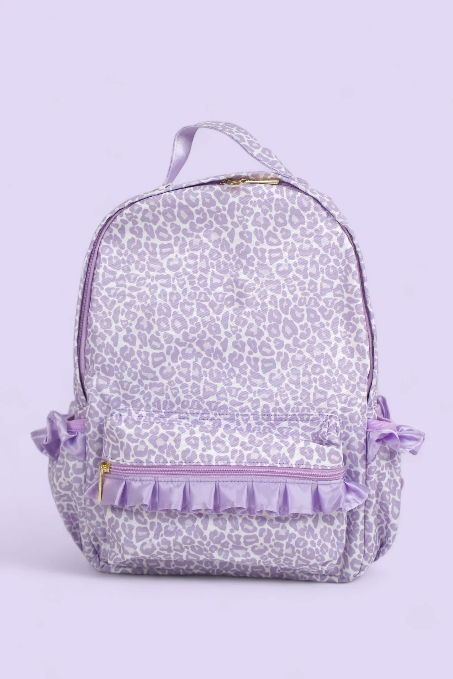 (Pre-order) BA0239  Purple Leopard Print Backpack Girls Bags