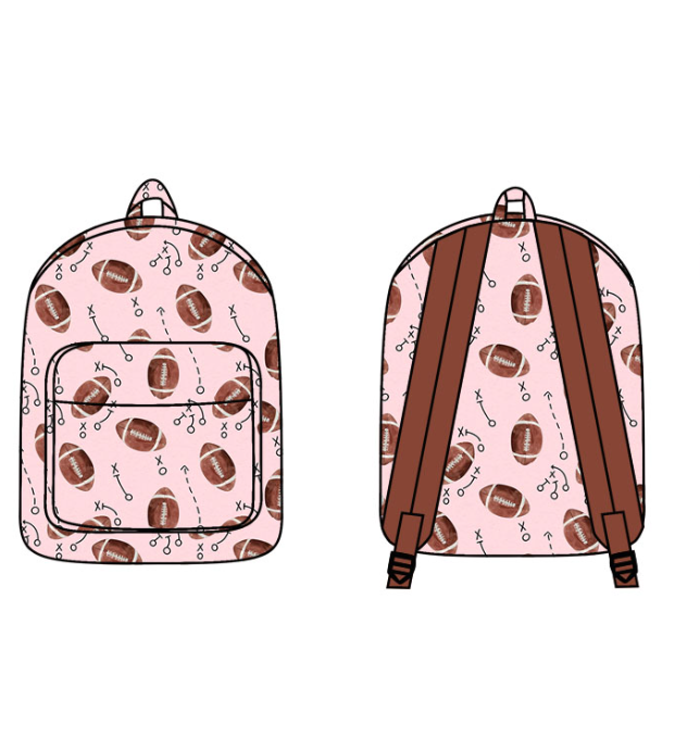 (Pre-order)BA0252 Football Pink Print Backpack Girls Bags