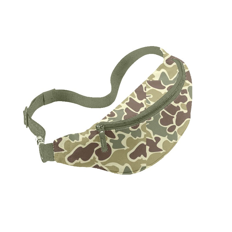 (Pre-order) BA0257 Green Brown Camo Print Fanny Pack Bag