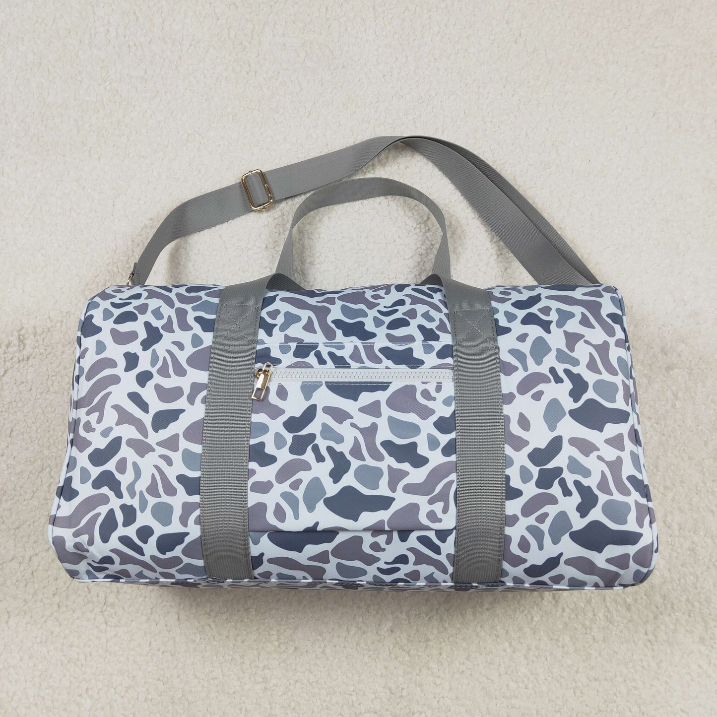 BA0262 Gray Camo Print Gym Bag  Overnight Bags