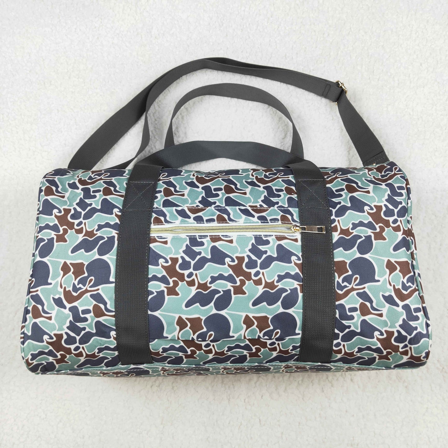 BA0263 Green Camo Print Gym Bag