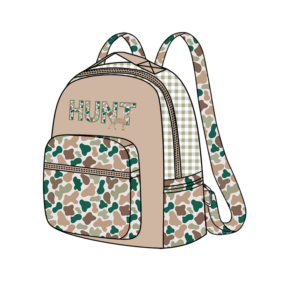 (Pre-order)BA0267 Camo Deer Hunt Print Backpack Kid Bags