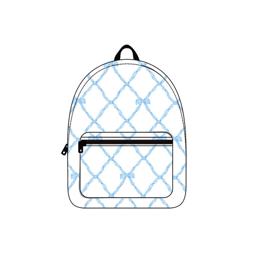 (Pre-order)BA0273 Blue Bows Print Backpack Girls Bags