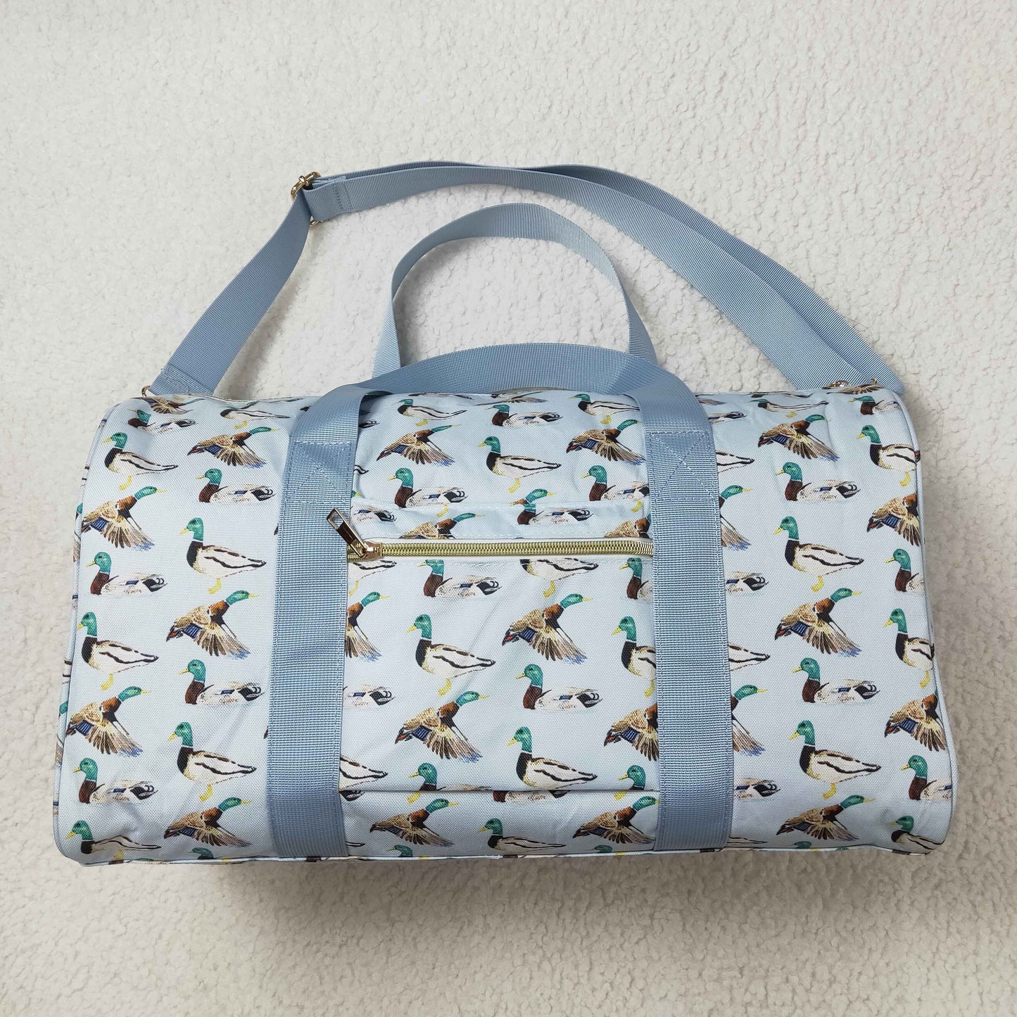 BA0275 Duck Print Gym Bag Overnight Bags