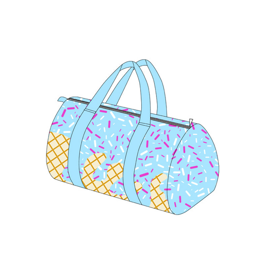 (Pre-order) BA0286 Blue Candy Print Gym Bag Overnight Bags