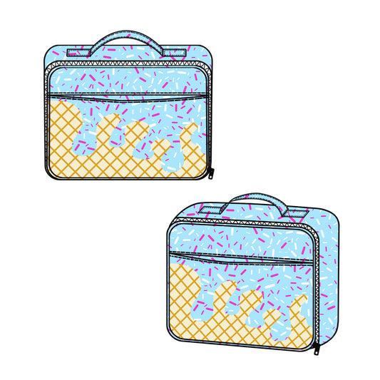 (Pre-order)BA0296 Candy Cake Blue Print Lunch Boxes Picnic Thermal Bags