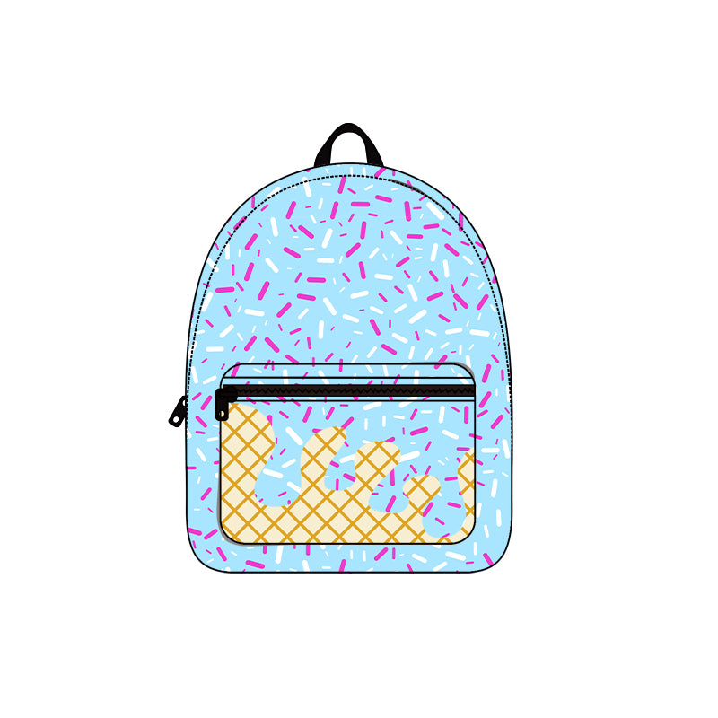 (Pre-order) BA0297 Candy Cake Blue Print Backpack Kids Bags