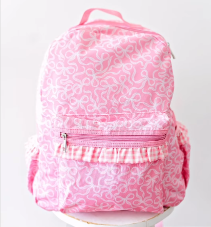 (Pre-order) BA0308 Pink Bows Print Backpack Girls Bags