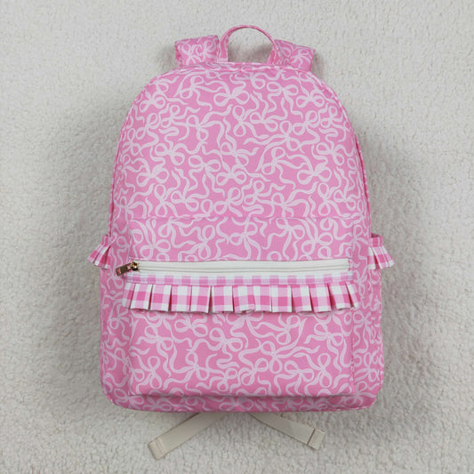 USA-Shop BA0308 Pink Bows Print Backpack Girls Bags