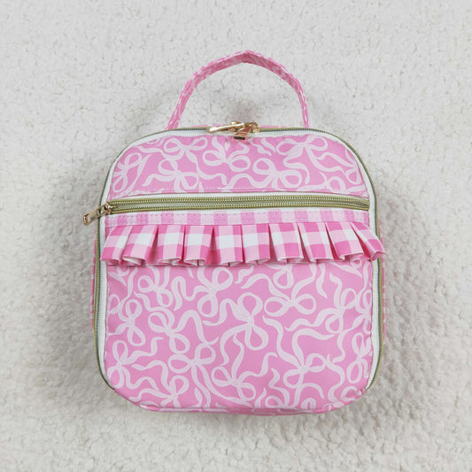 USA-Shop BA0310 Pink Bows Print Lunch Boxes Picnic Thermal Bags