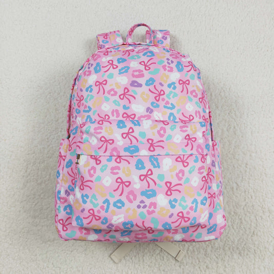 USA-Shop BA0319  Colorful Leopard Bows Print Backpack Girls Bags