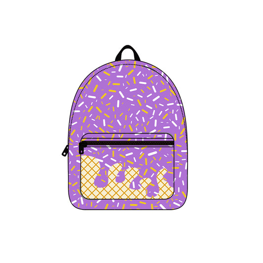 (Pre-order) BA0327 Purple Sprinkles Print Backpack Girls Bags