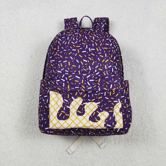 BA0327 Purple Sprinkles Print Backpack Girls Bags