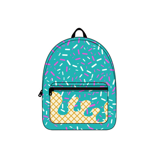(Pre-order) BA0335 Turquoise Sprinkles Print Backpack Kids Bags
