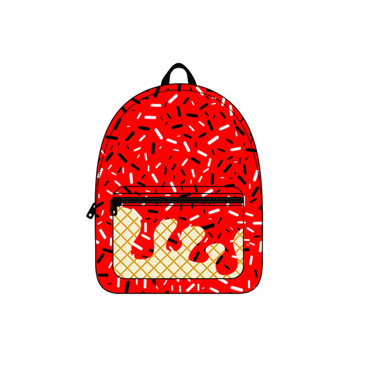 (Pre-order) BA0337 Red Sprinkles Print Backpack Kids Bags