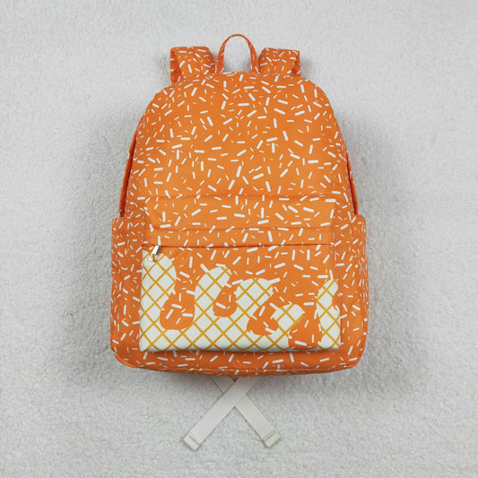 BA0339 Orange Sprinkles Print Backpack Kids Bags