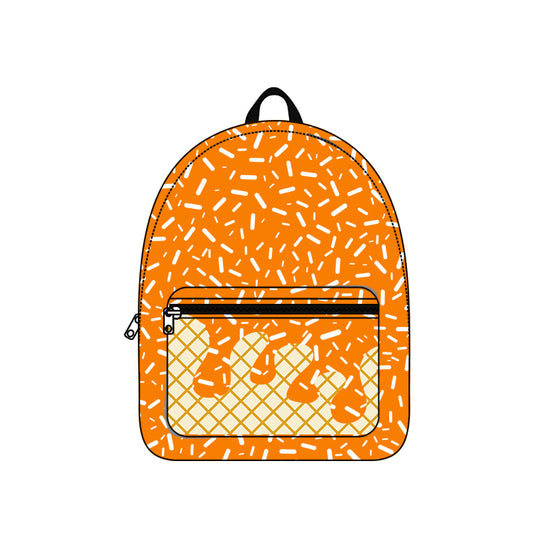 (Pre-order) BA0339 Orange Sprinkles Print Backpack Kids Bags