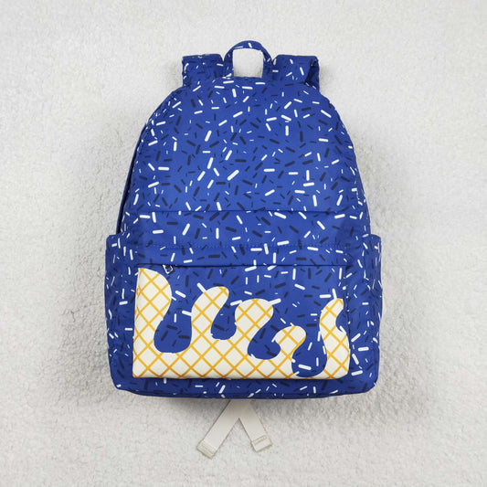 BA0340 Blue Sprinkles Print Backpack Kids Bags