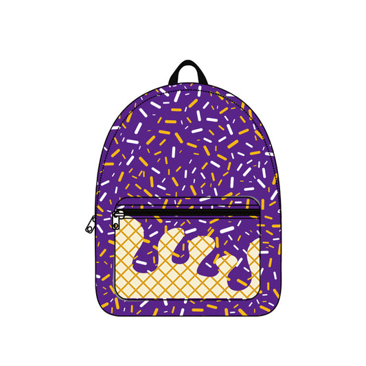 (Pre-order) BA0341 Purple Sprinkles Print Backpack Kids Bags