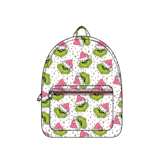 (Pre-order) BA0342 Green Frog Print Christmas Backpack Girls Bags