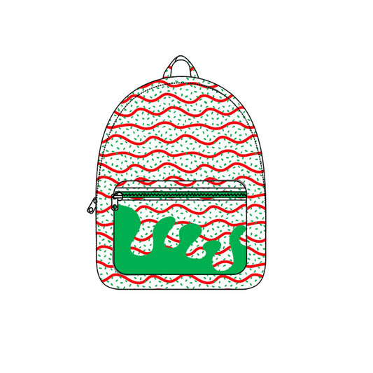 (Pre-order) BA0346 Debbie Cake Sprinkles White Print Backpack Kids Christmas Bags