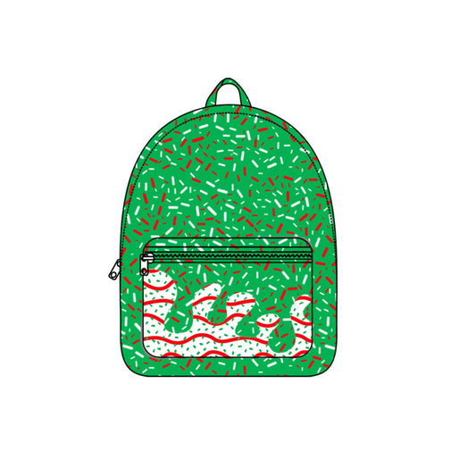 (Pre-order) BA0347 Debbie Cake Sprinkles Green Print Backpack Kids Christmas Bags