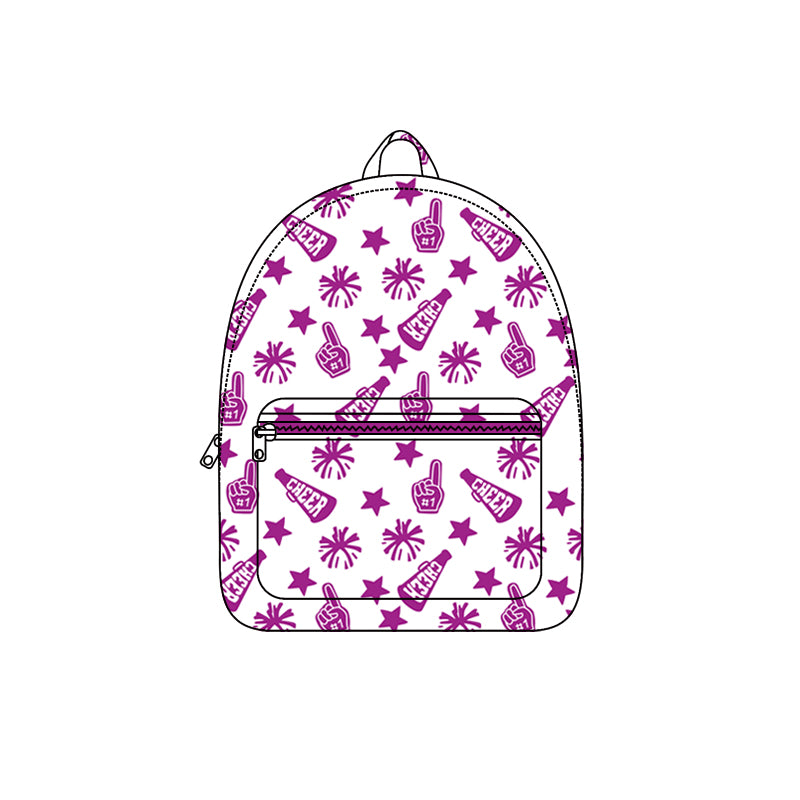 (Pre-order) BA0351 Team's Cheer Purple Print Backpack Girls Bags