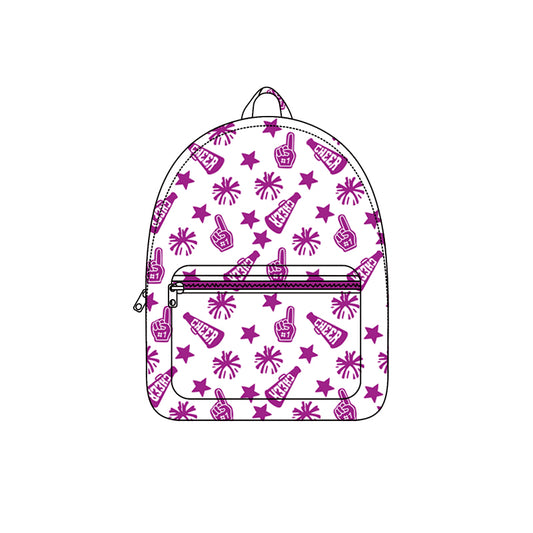 (Pre-order) BA0351 Team's Cheer Purple Print Backpack Girls Bags