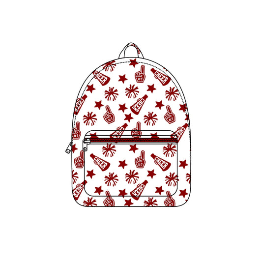 (Pre-order) BA0353 Team's Cheer Wine Print Backpack Girls Bags