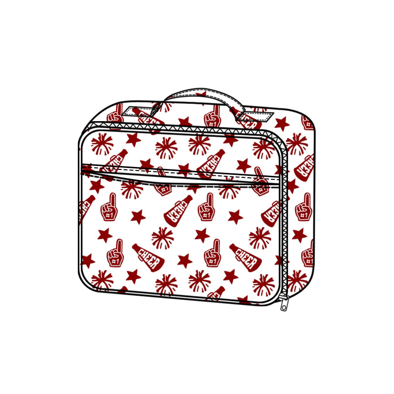 (Pre-order)BA0361 Team's Cheer Wine Print Lunch Boxes Girls Picnic Thermal Bags