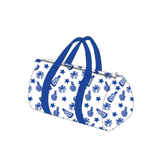 (Pre-order)BA0365  Team's Cheer Blue Print Girls Gym Bag Overnight Bags