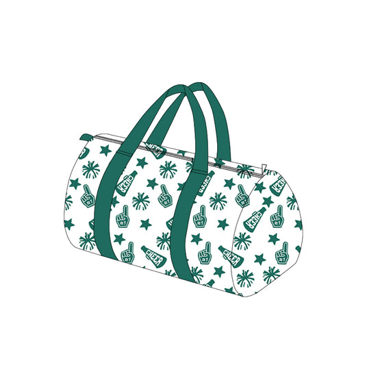 (Pre-order)BA0366  Team's Cheer Green Print Girls Gym Bag Overnight Bags