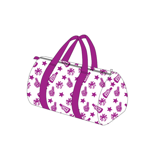 (Pre-order)BA0367  Team's Cheer Purple Print Girls Gym Bag Overnight Bags